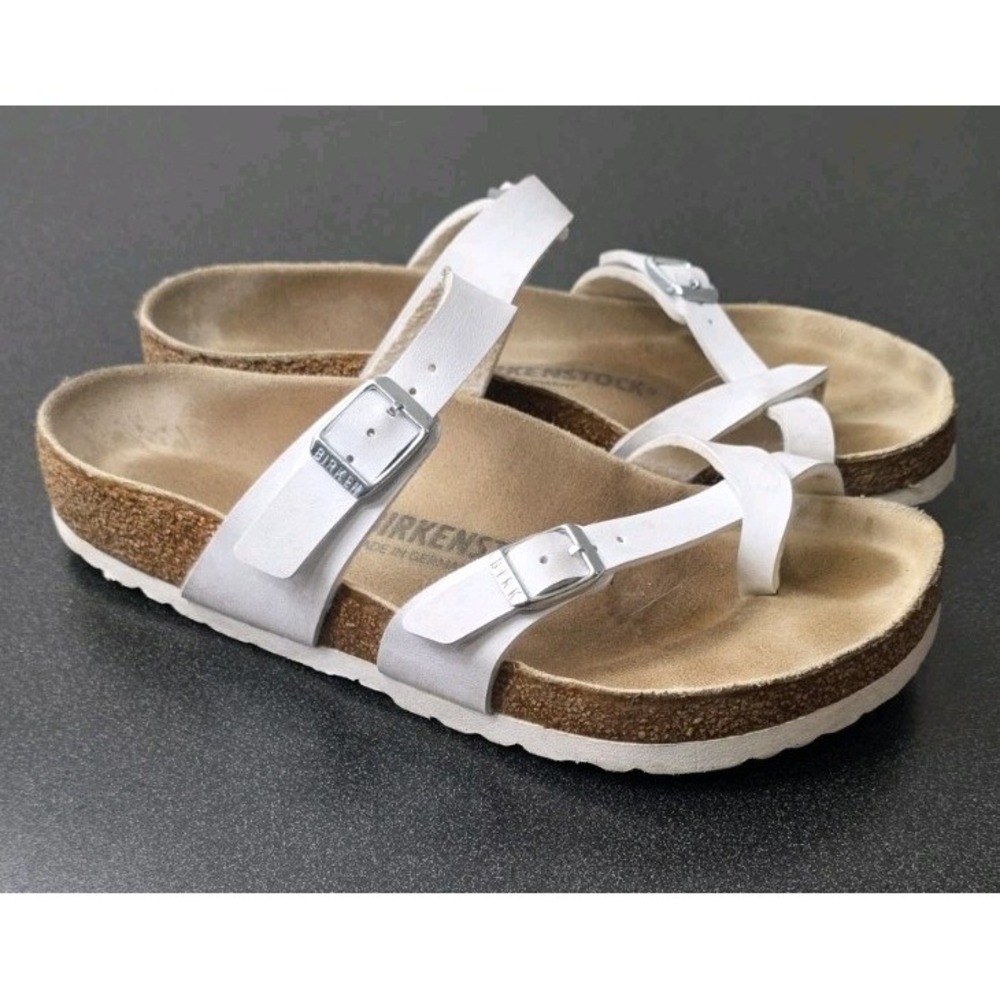 Birkenstock Mayari White Birko-Flor Regular Women 38/7 Strappy Sandals Beach